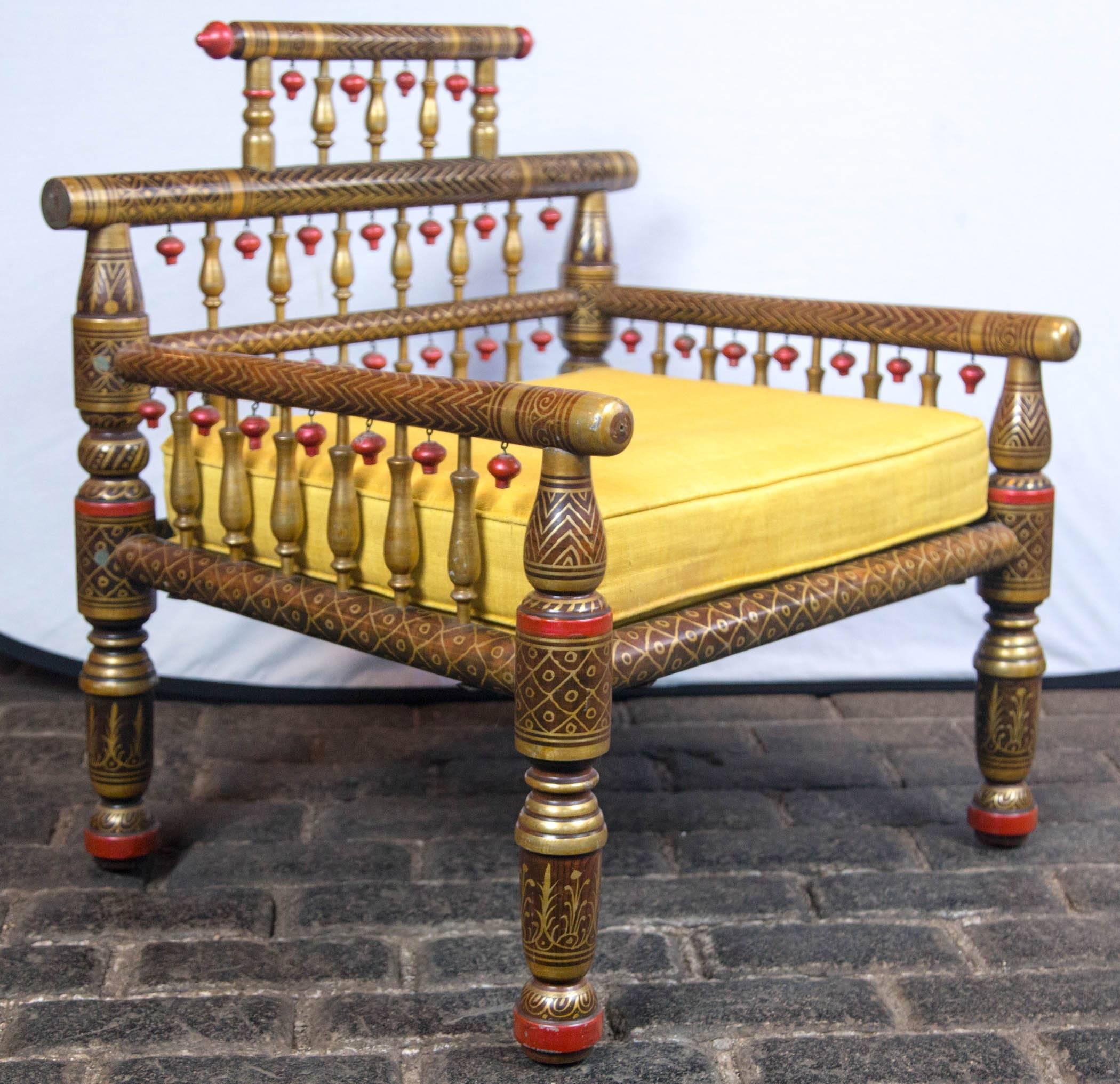 Pair of Anglo-Indian Style Decorative Armchairs 1