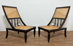 Pair of Anglo Indian Style Slipper Lounge Chairs