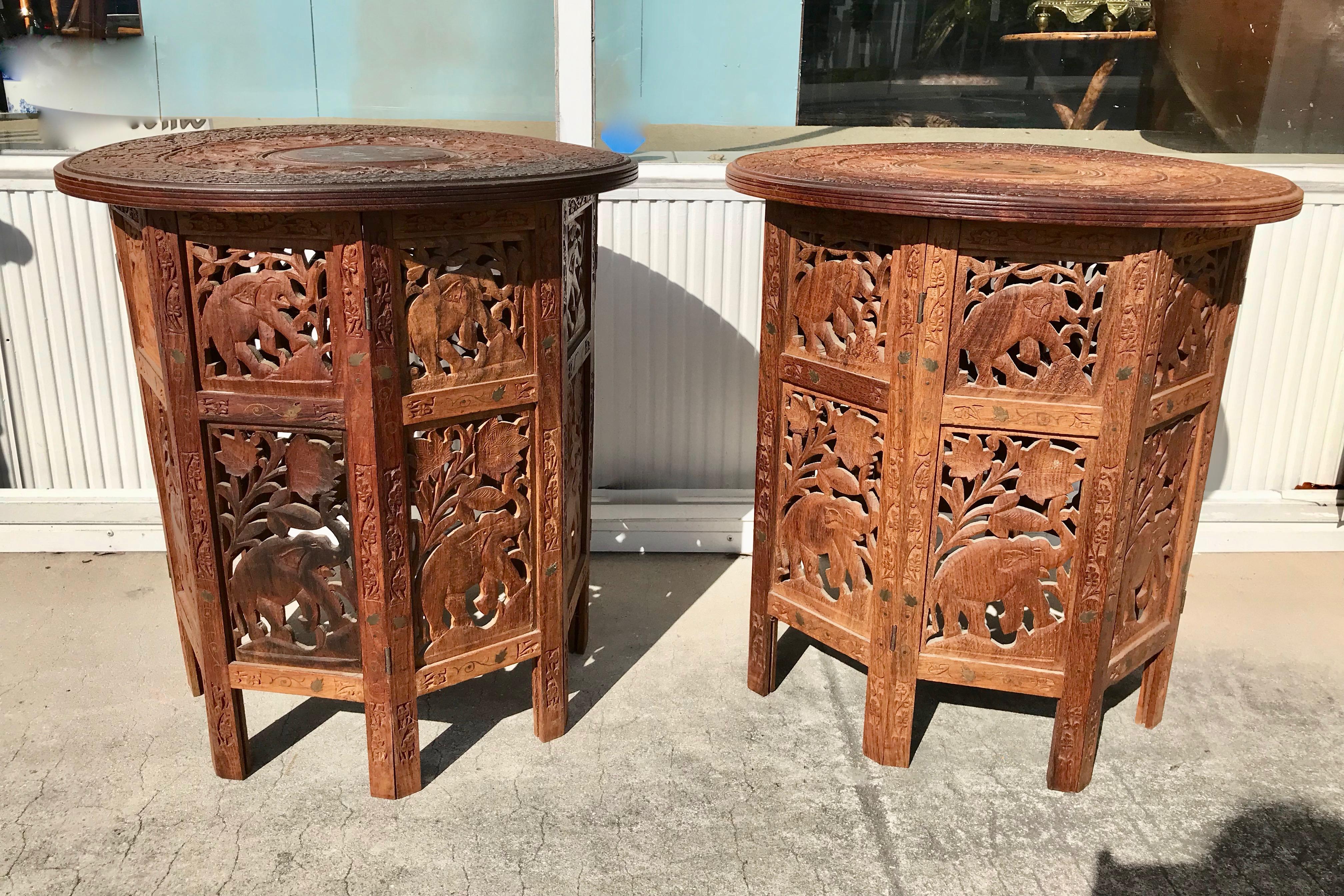 Pair of Anglo - Indian Travel Tables In Good Condition For Sale In West Palm Beach, FL