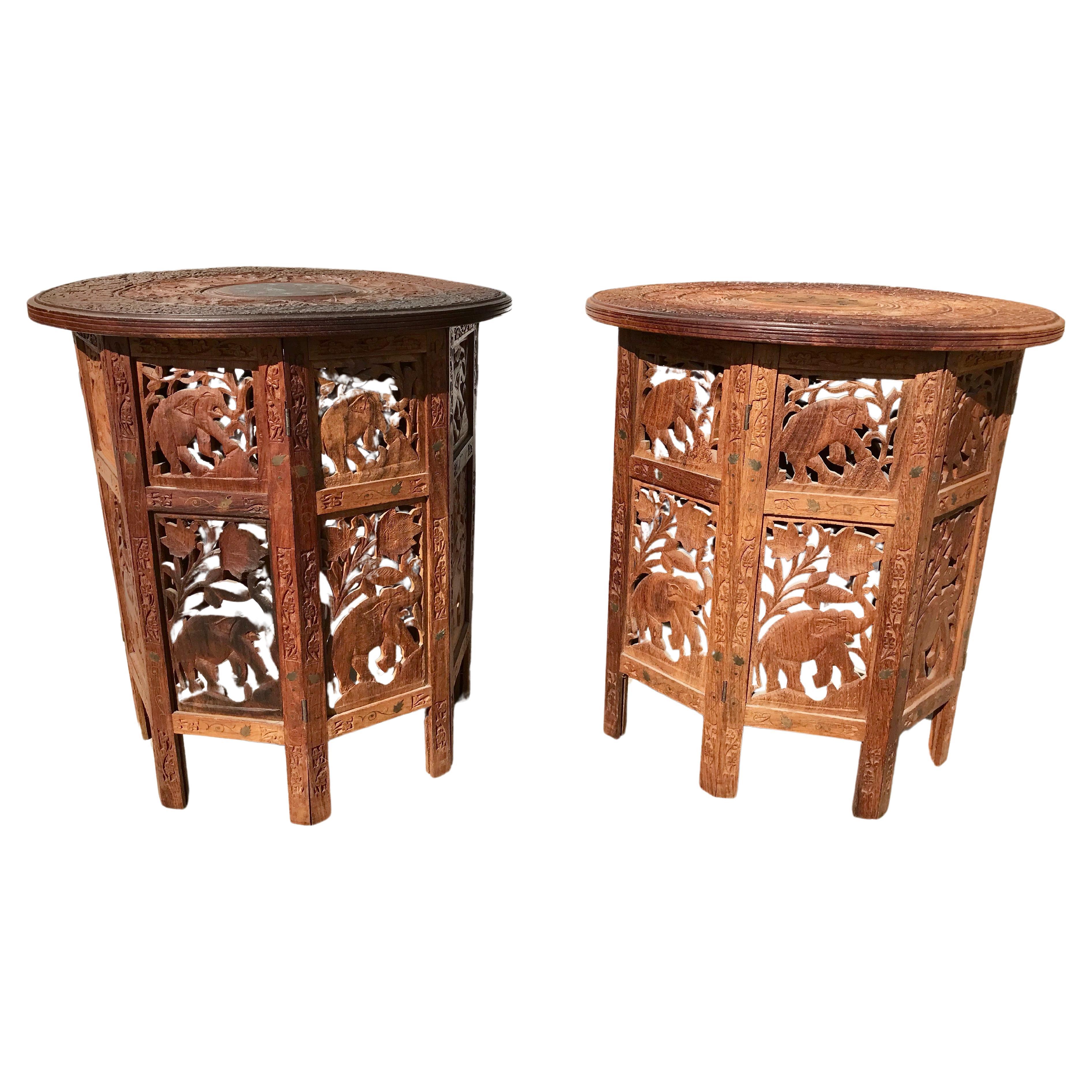 Pair of Anglo - Indian Travel Tables For Sale