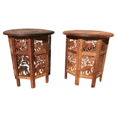 Antique Pair of Anglo - Indian Travel Tables