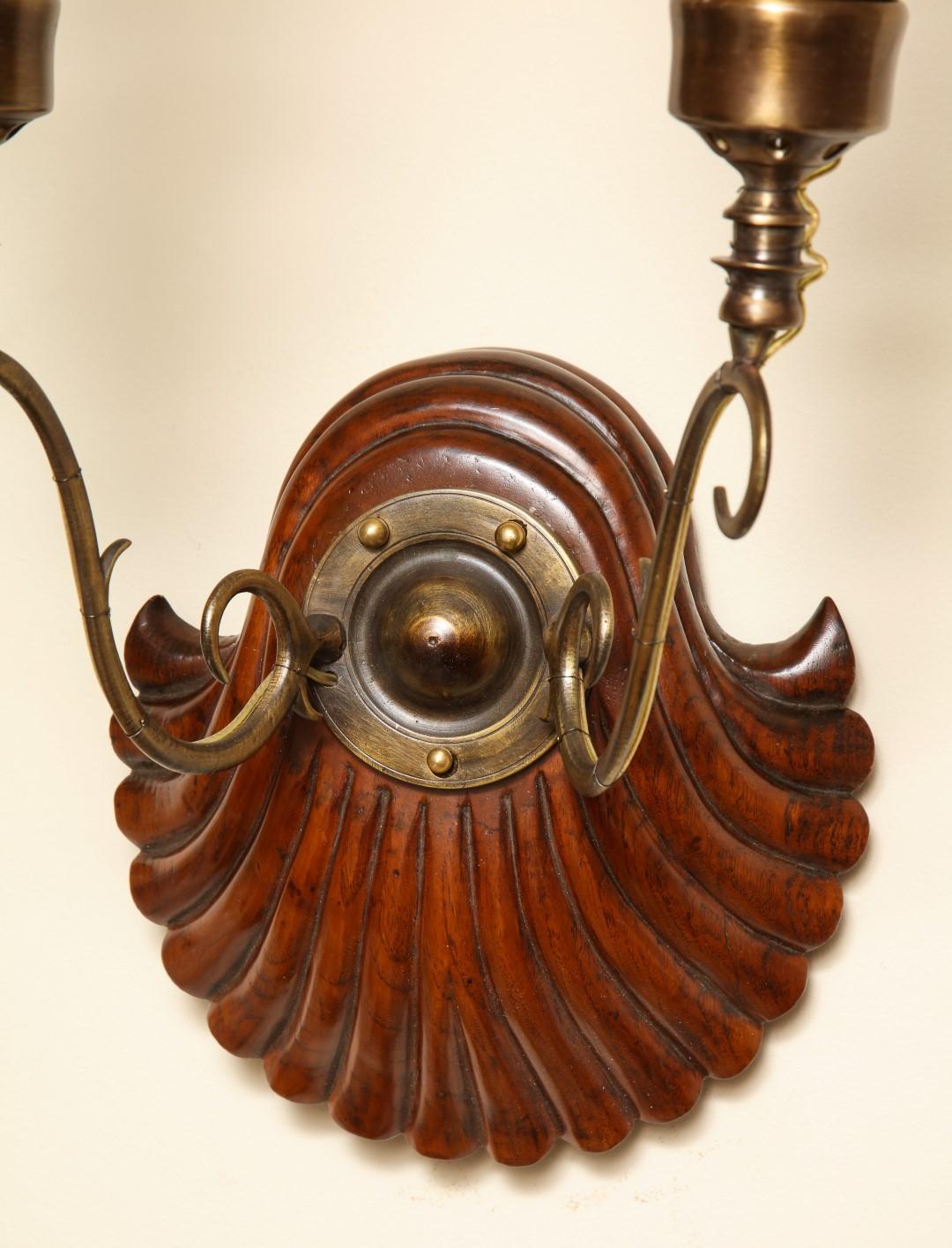 Pair of  David Duncan Two-Light Large Coquille Sconce In New Condition For Sale In New York, NY