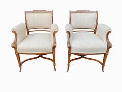 Pair of Anglo-Japanese Rosewood and Inlaid Armchairs, Collinson & Lock