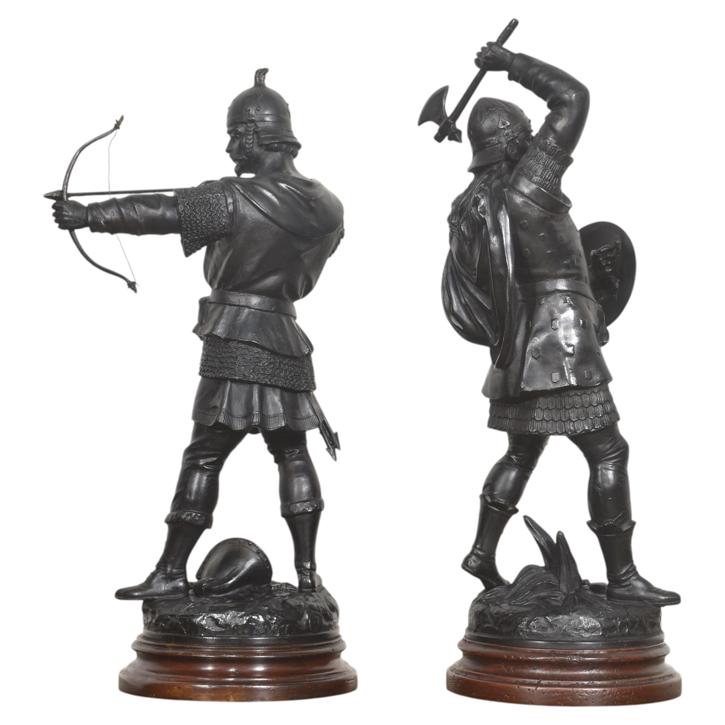 Pair Of Anglo-Saxon Warrior Figures For Sale