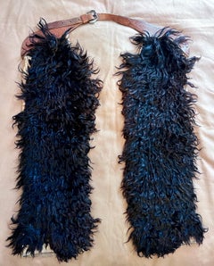 Pair of Angora Fur and Tooled Leather Chaps