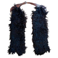 Pair of Angora Fur and Tooled Leather Chaps