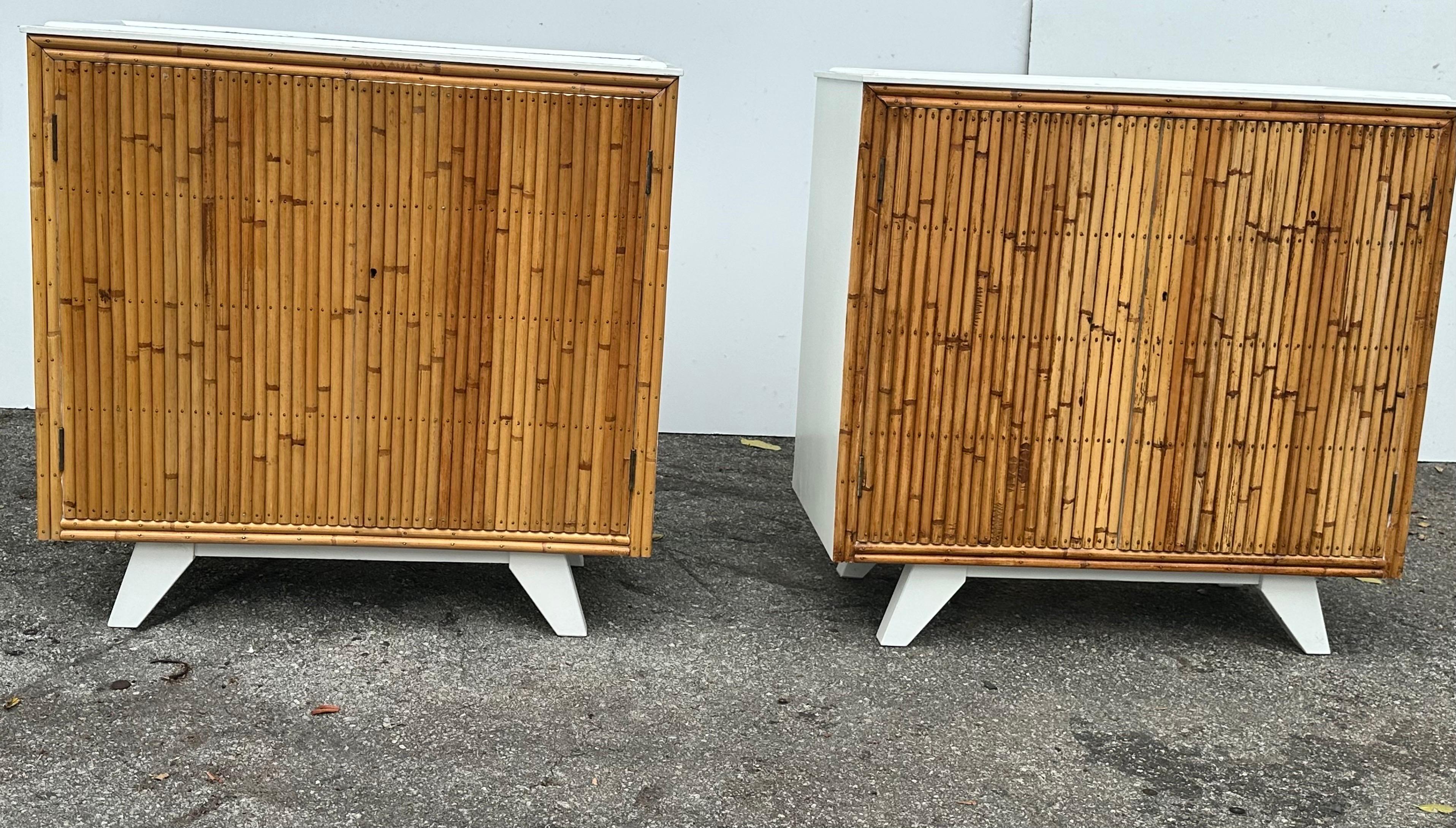 Pair of Angraves English Bamboo Cabinets  For Sale 1