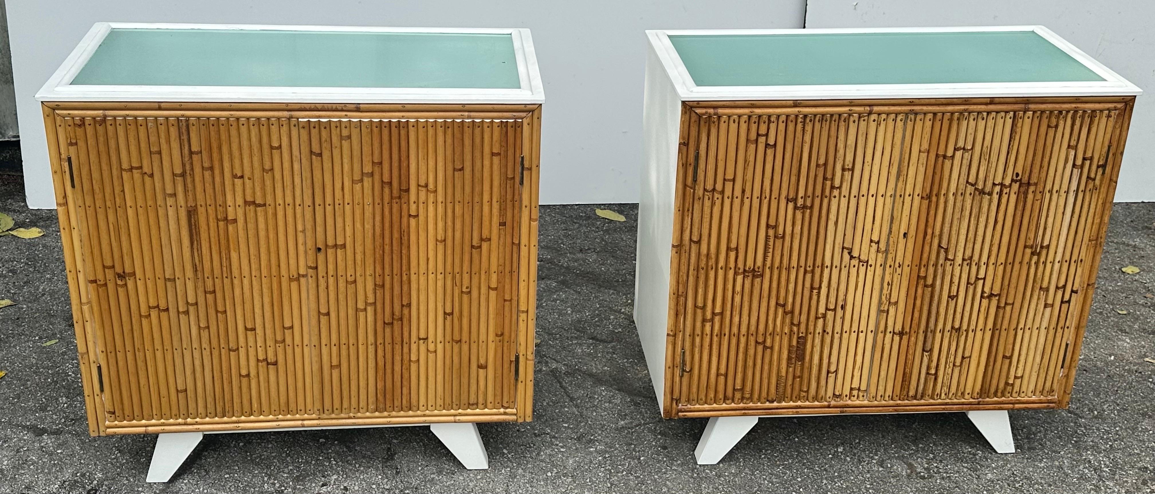 Pair of Angraves English Bamboo Cabinets  For Sale 2