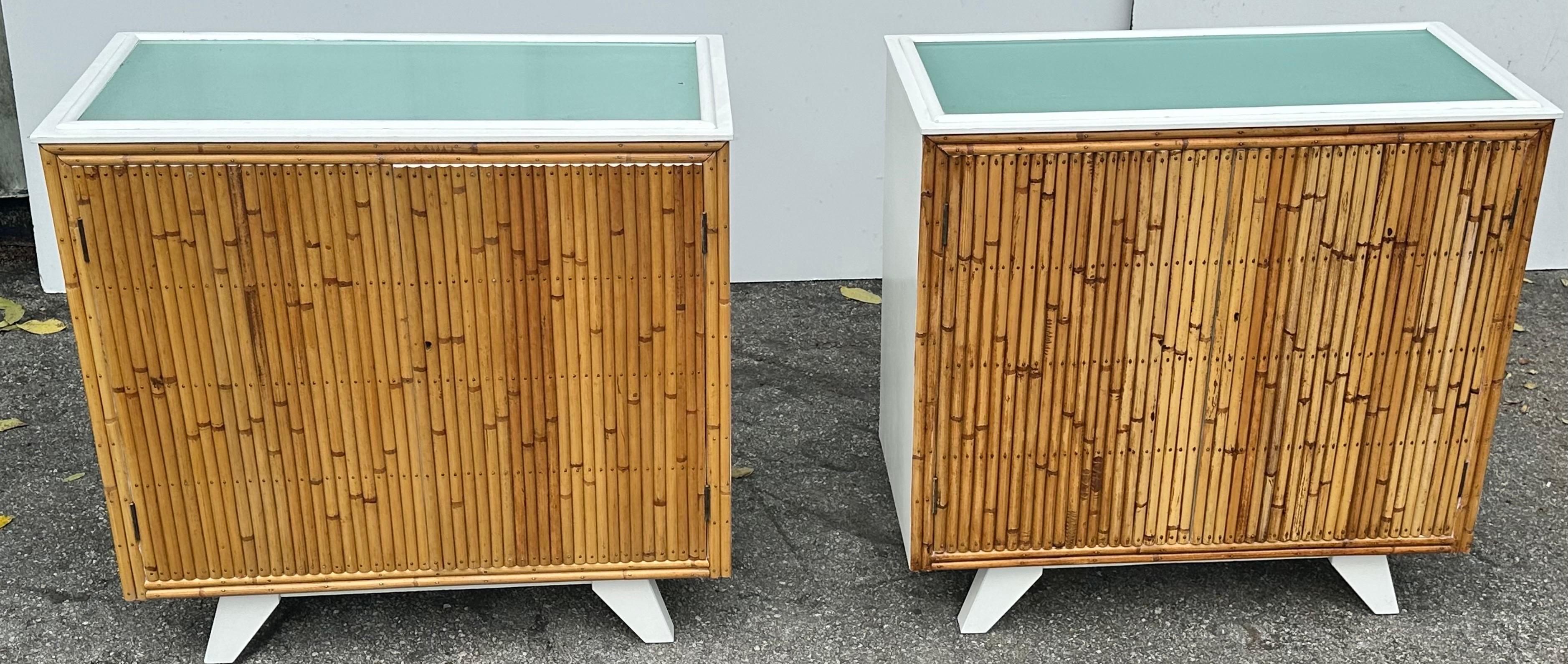 Pair of Angraves English Bamboo Cabinets  For Sale 3