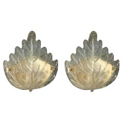 Pair of Angular Graniglia Leaf Sconces