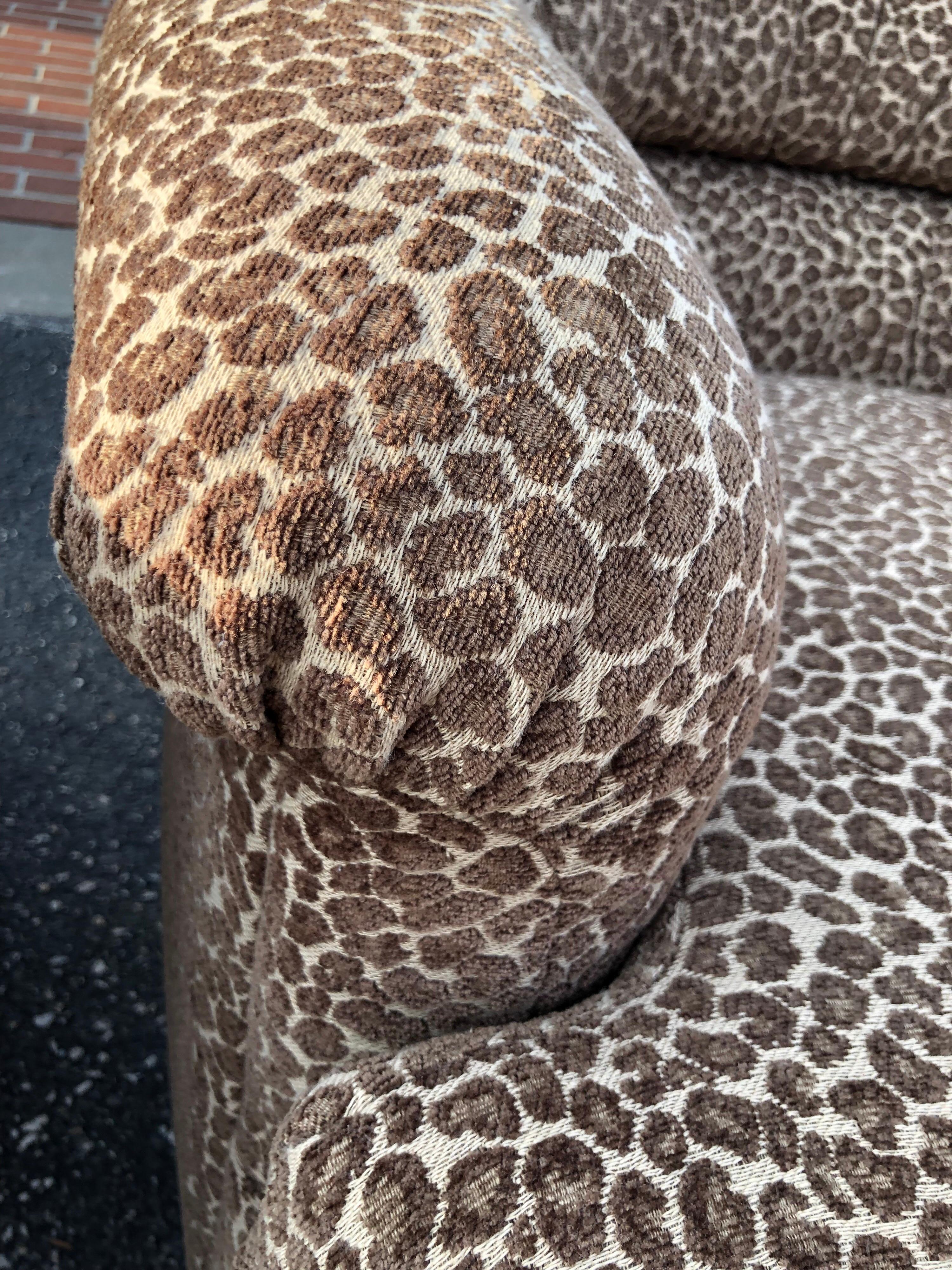 Pair of Mid Century Animal Print Club Chairs on Casters 3