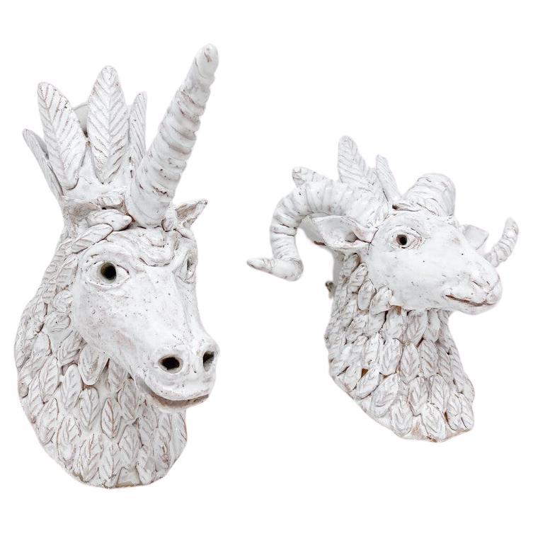 Pair of Animal Sculpture Wall Lights by Yves Bosquet, Belgium For Sale