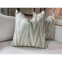 Pair of Anna French for Thibaut "Highland Peak" in Green Pillows
