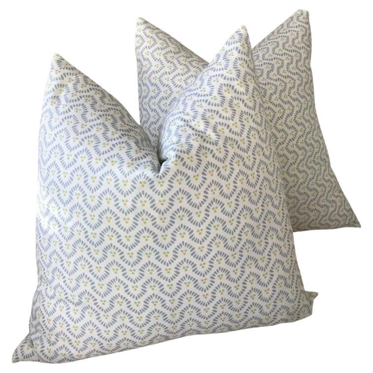 Coppia di cuscini Anna French per Thibaut "Wynford" in morbido blu