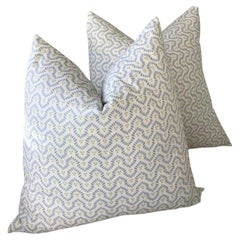 Coppia di cuscini Anna French per Thibaut "Wynford" in morbido blu