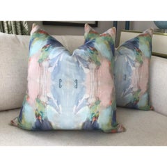 Pair of “Anna Pink” Pillows with Down Inserts