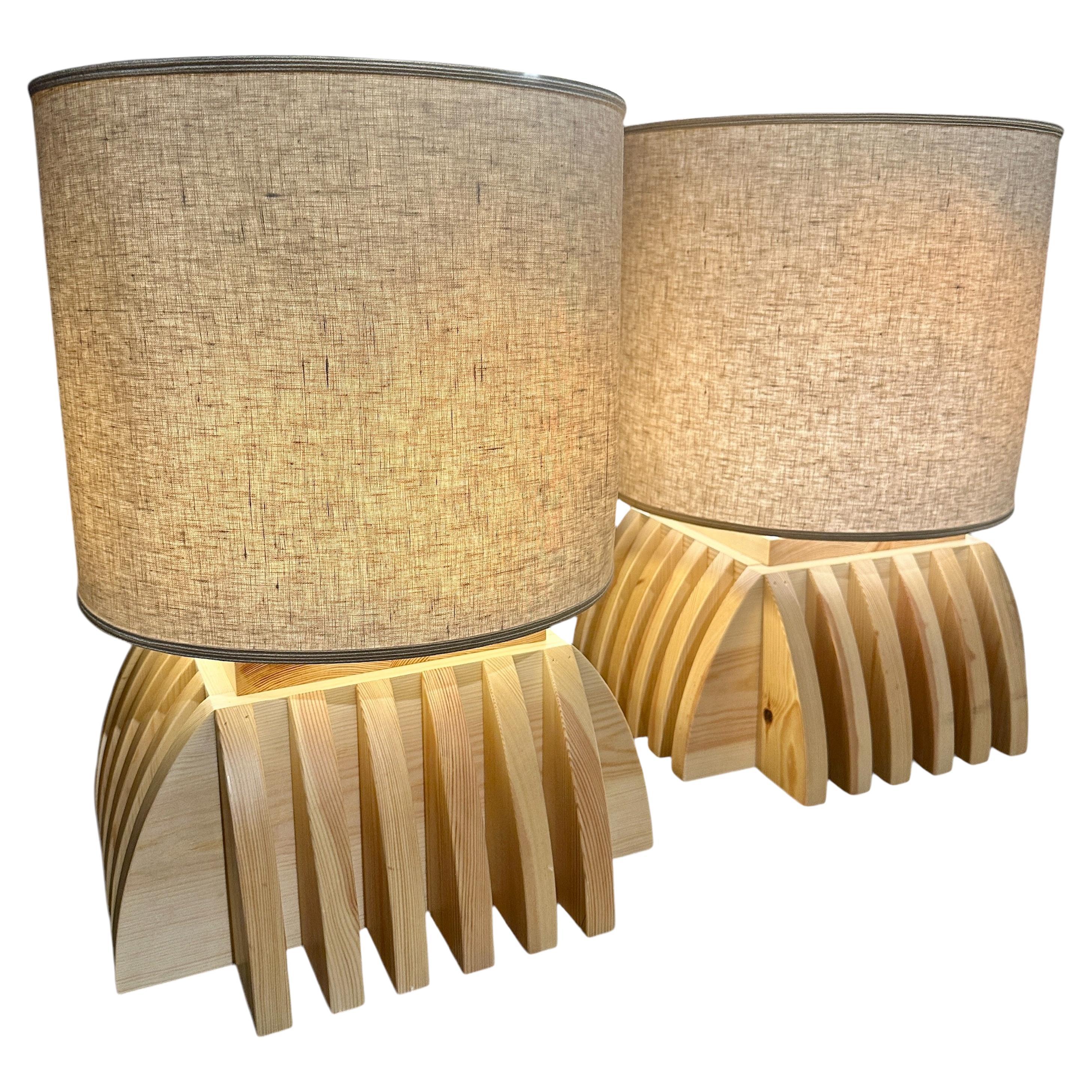 Paar Annabella-Lampen von Mario Ceroli, 1990er-Jahre im Angebot