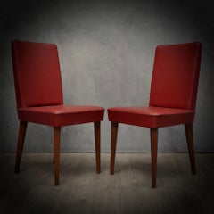 Anonima Castelli Bologna Red Leather Italian Midcentury Side Desk Chair, 1960