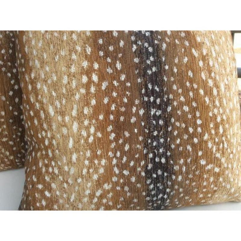 Americano Coppia di cuscini in ciniglia 