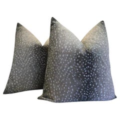 Pair of Antelope by Lee Industries-Chenille Pillows in Stone