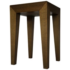 Pair of Anthracite Solid Oak Side Tables / Stools