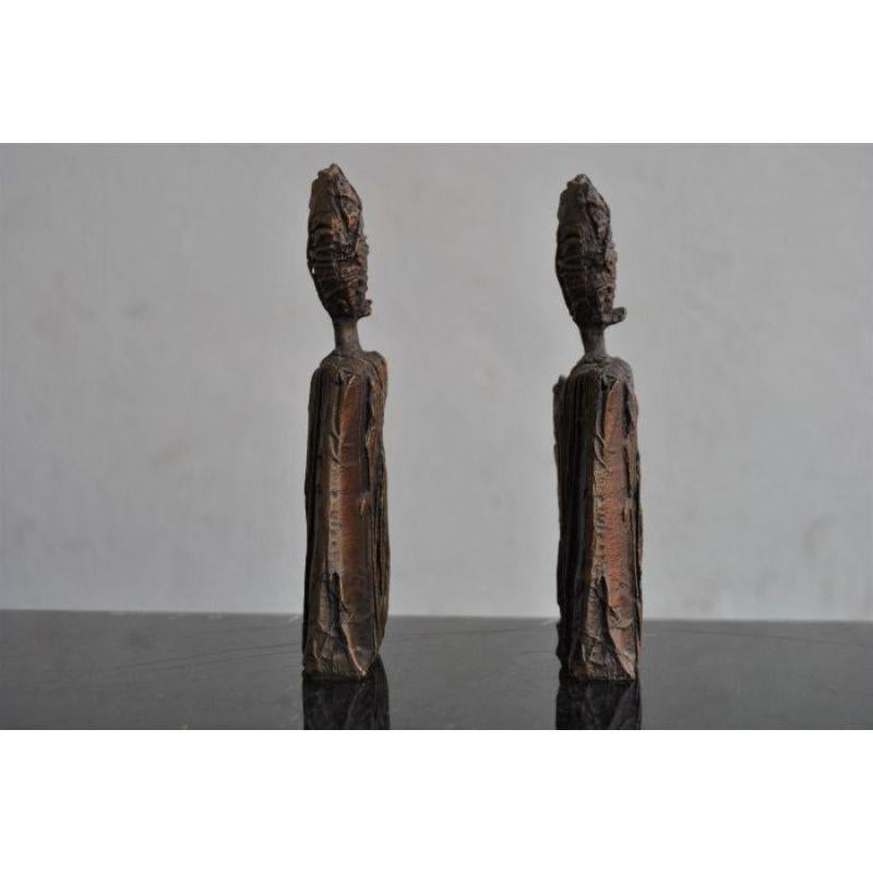 Late 20th Century Pair of Anthropomorphic Bronzes by Sébastiano Fini For Sale