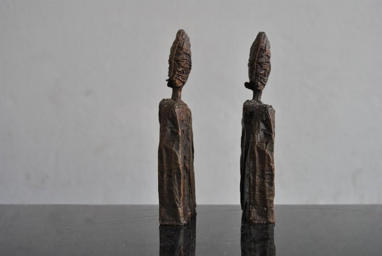 French Pair of Anthropomorphous Bronze by Sebastiano Fini For Sale