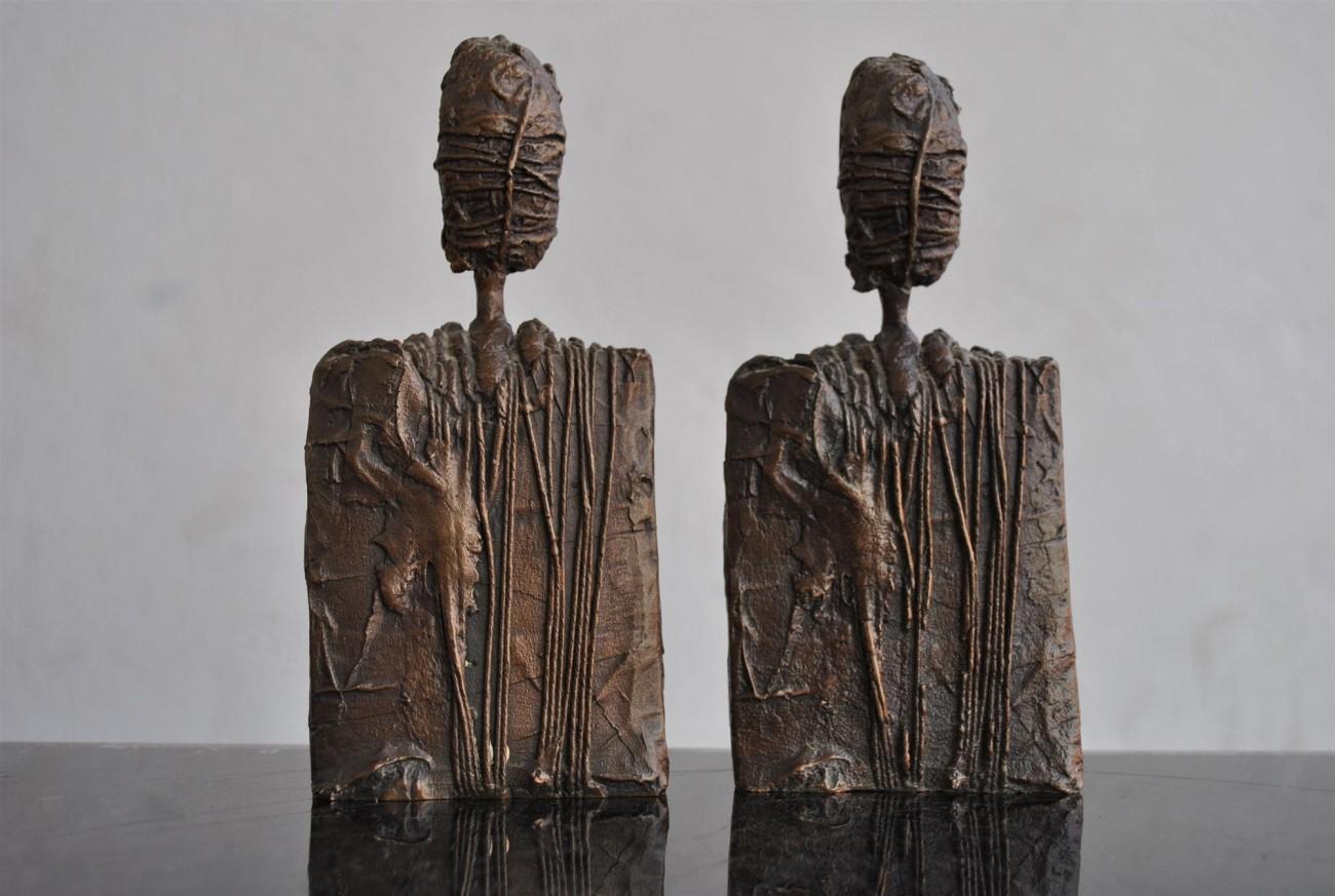 Pair of Anthropomorphous Bronze by Sebastiano Fini In Excellent Condition For Sale In Marseille, FR