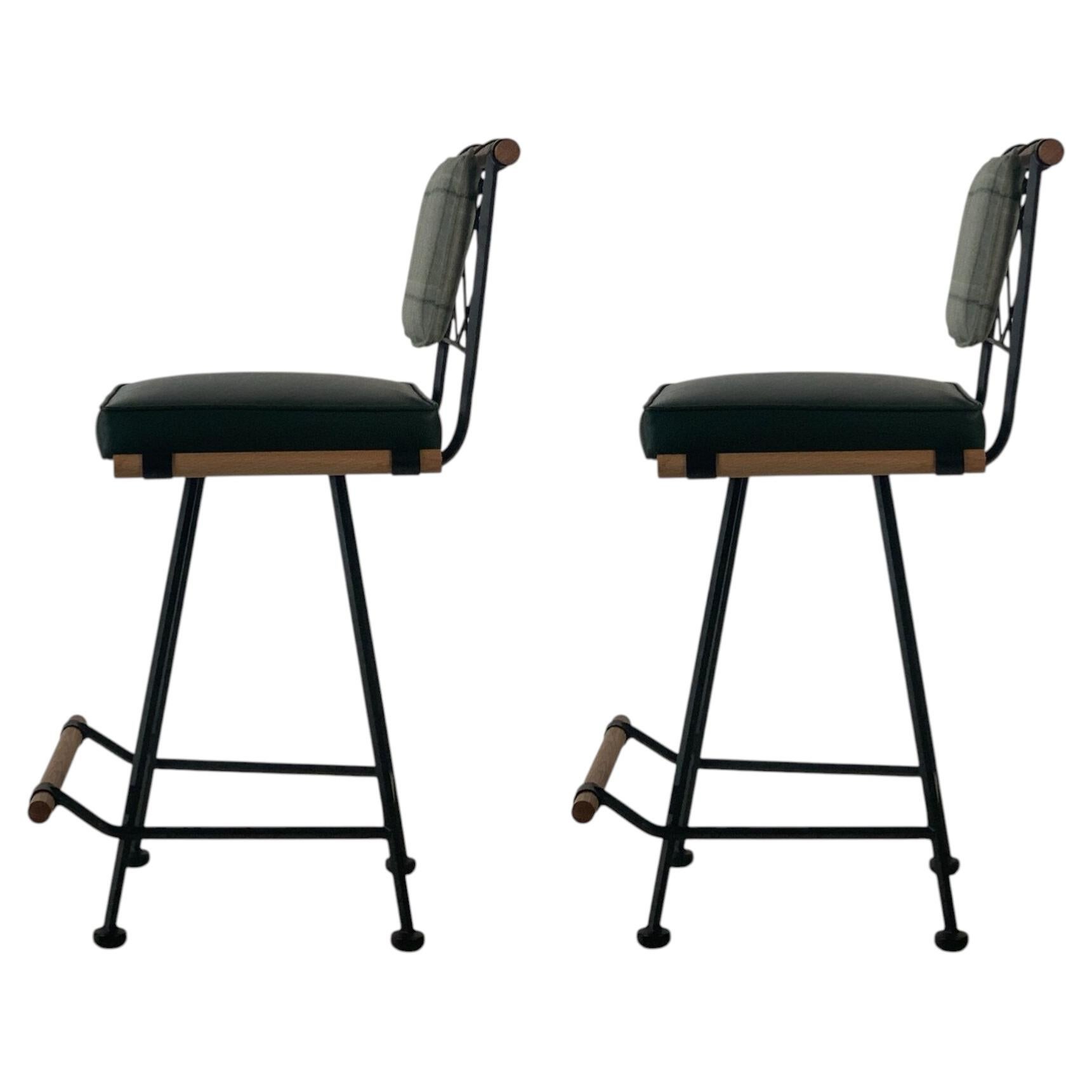 Pair of 'Antibes' Counter Stools by Design Frères, in COL & COM For Sale