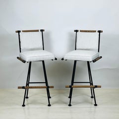 Pair of 'Antibes' Swiveling Bar Stools by Design Frères, in COM