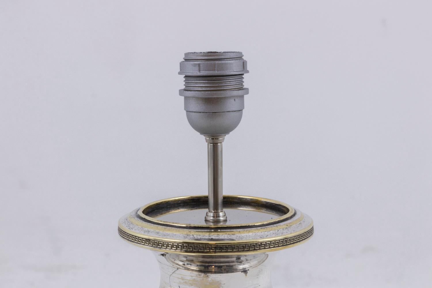 Pair of Antic Style Lamps in Silvered Metal, circa 1900 1