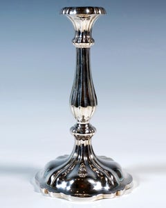 Paar Antiqua Wiener Biedermeier-Silber-Kerzenständer, Thomas Scheidl, 1864