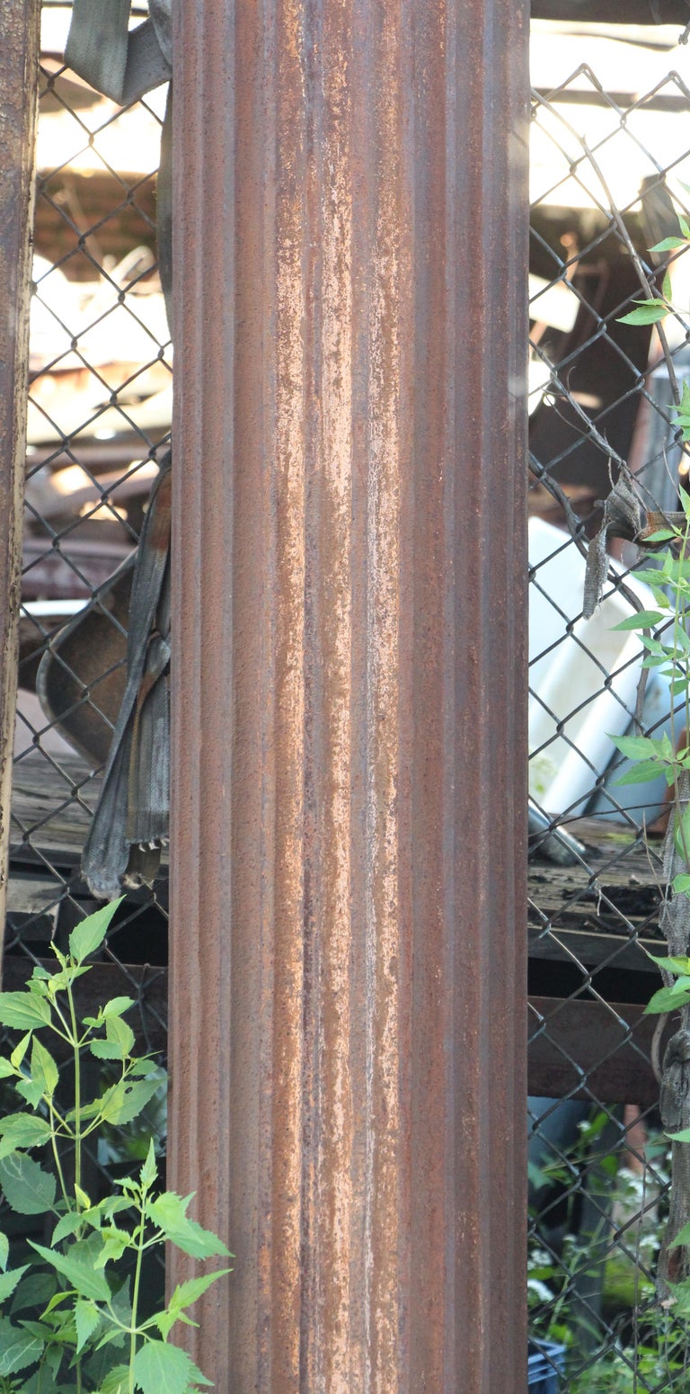 Pair of Antique 113.5 H Fluted Cast Iron Columns For Sale at 1stDibs