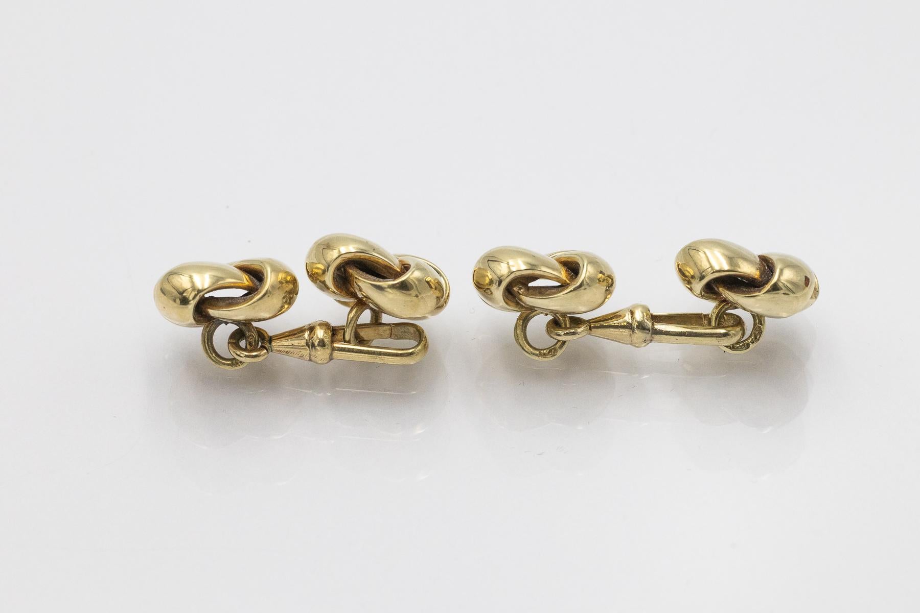 Art Nouveau Coppia di gemelli antichi in oro 14k, Austria-Ungheria 1872-1922. in vendita