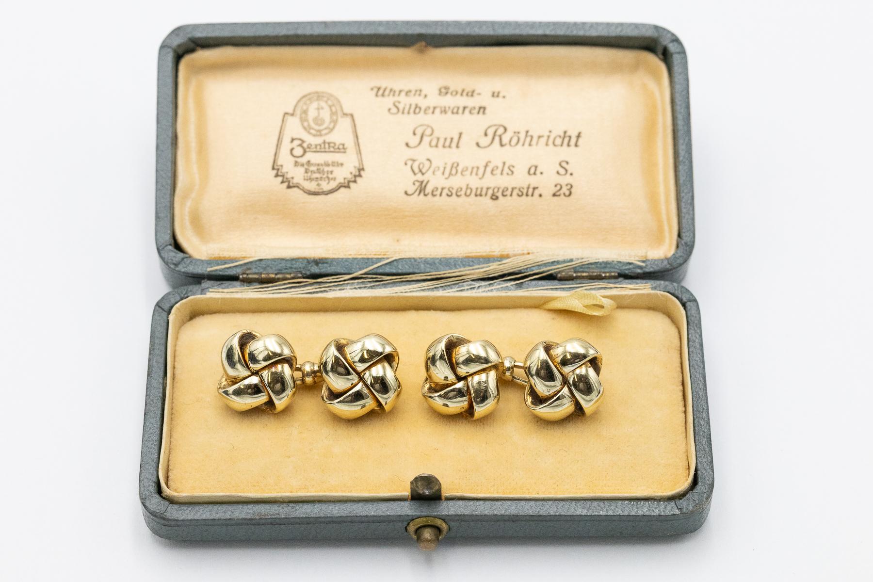Coppia di gemelli antichi in oro 14k, Austria-Ungheria 1872-1922. in vendita 1