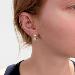 Pair of Antique 14K White Gold & Double Pearl Screwback Earrings
