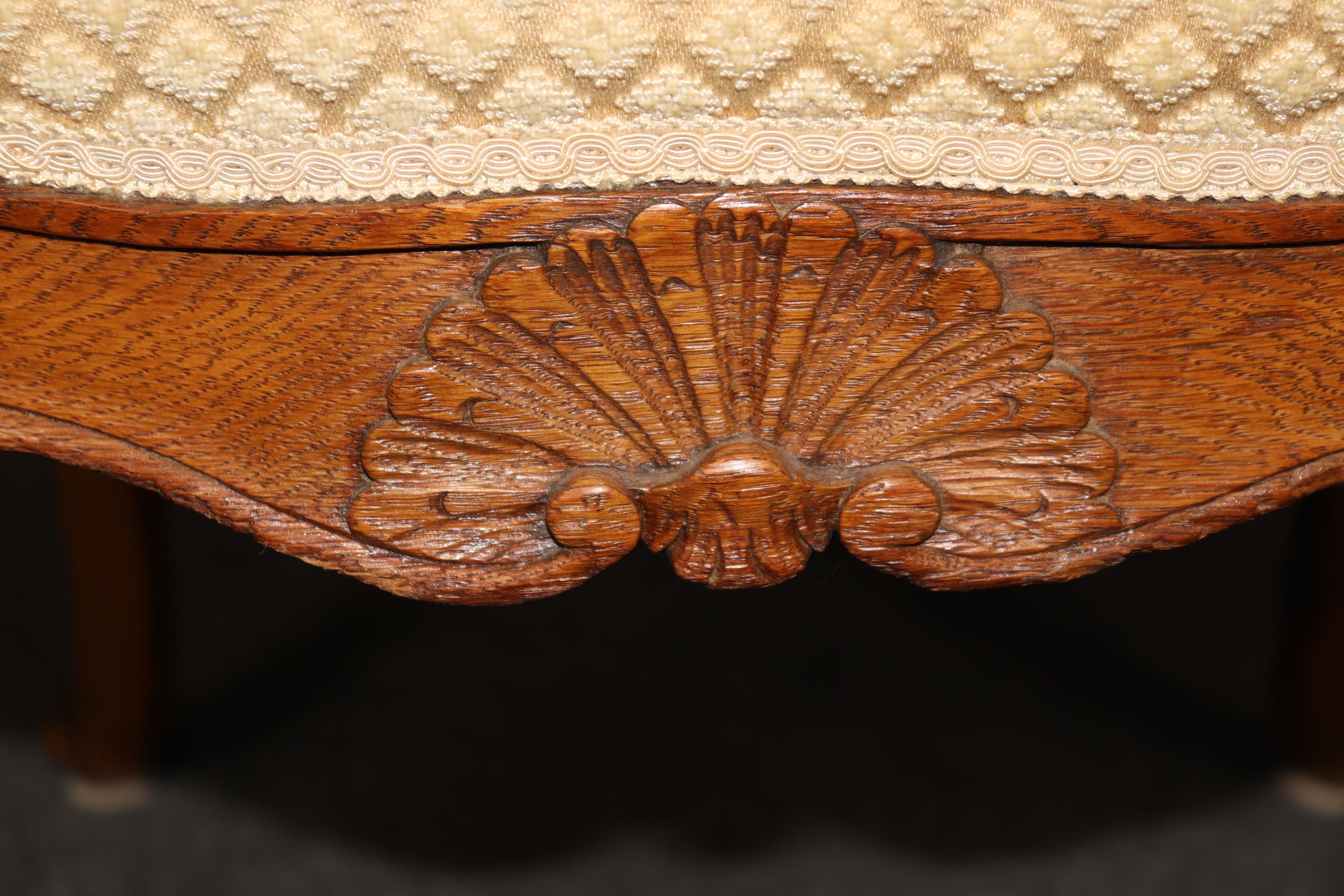 Pair of Antique 1790s Era French Carved Oak Period Louis XV Side Chairs For Sale 6