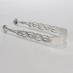 Pair of Antique 18th Century American Coin Silver Sugar Tongs