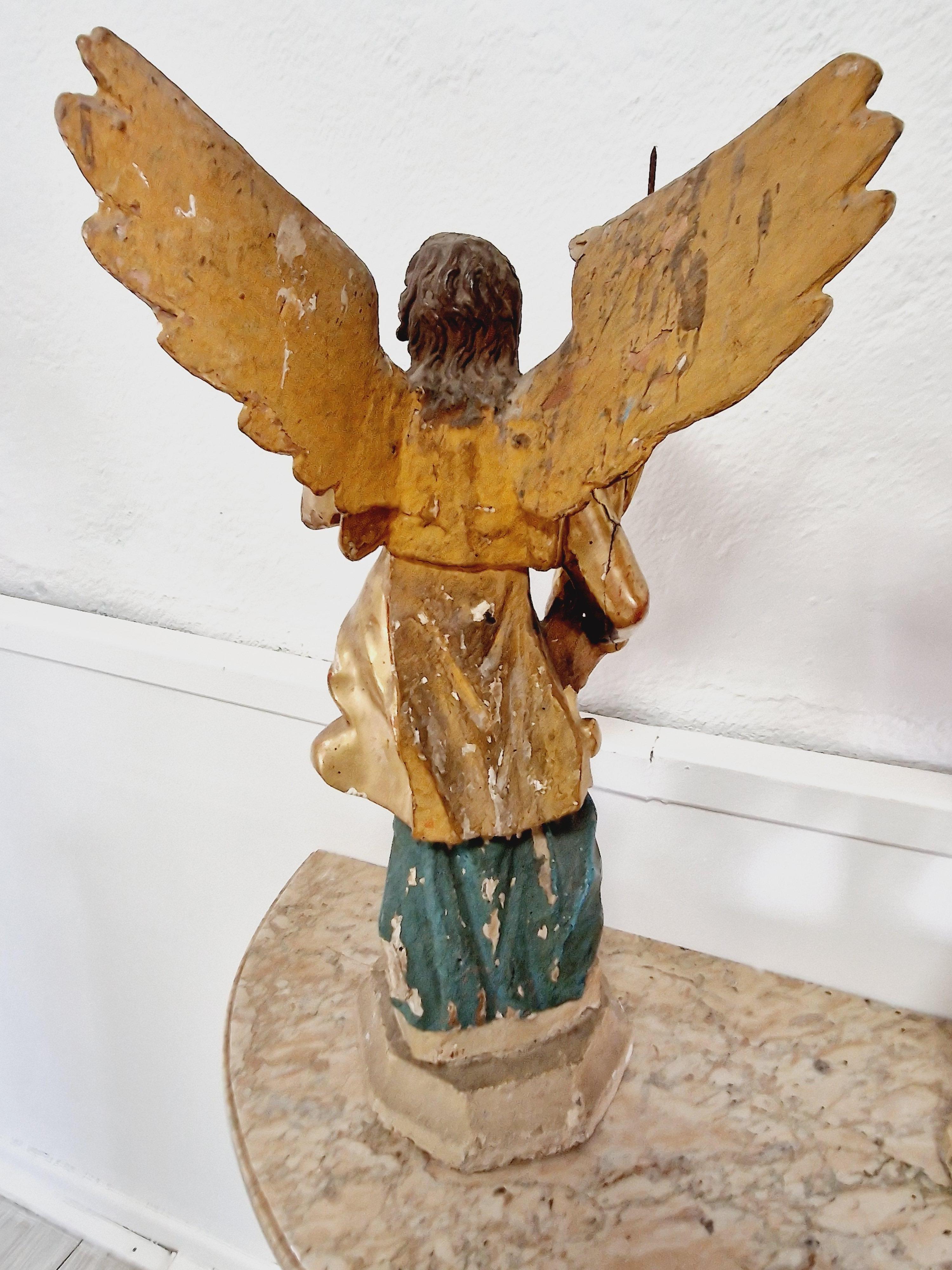 Pareja de antorchas antiguas de ángel del siglo XVIII Barroco en venta