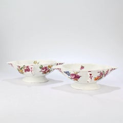 Pair of Antique 18th Century Imperial Vienna Porcelain Sauce or Gravy Boats