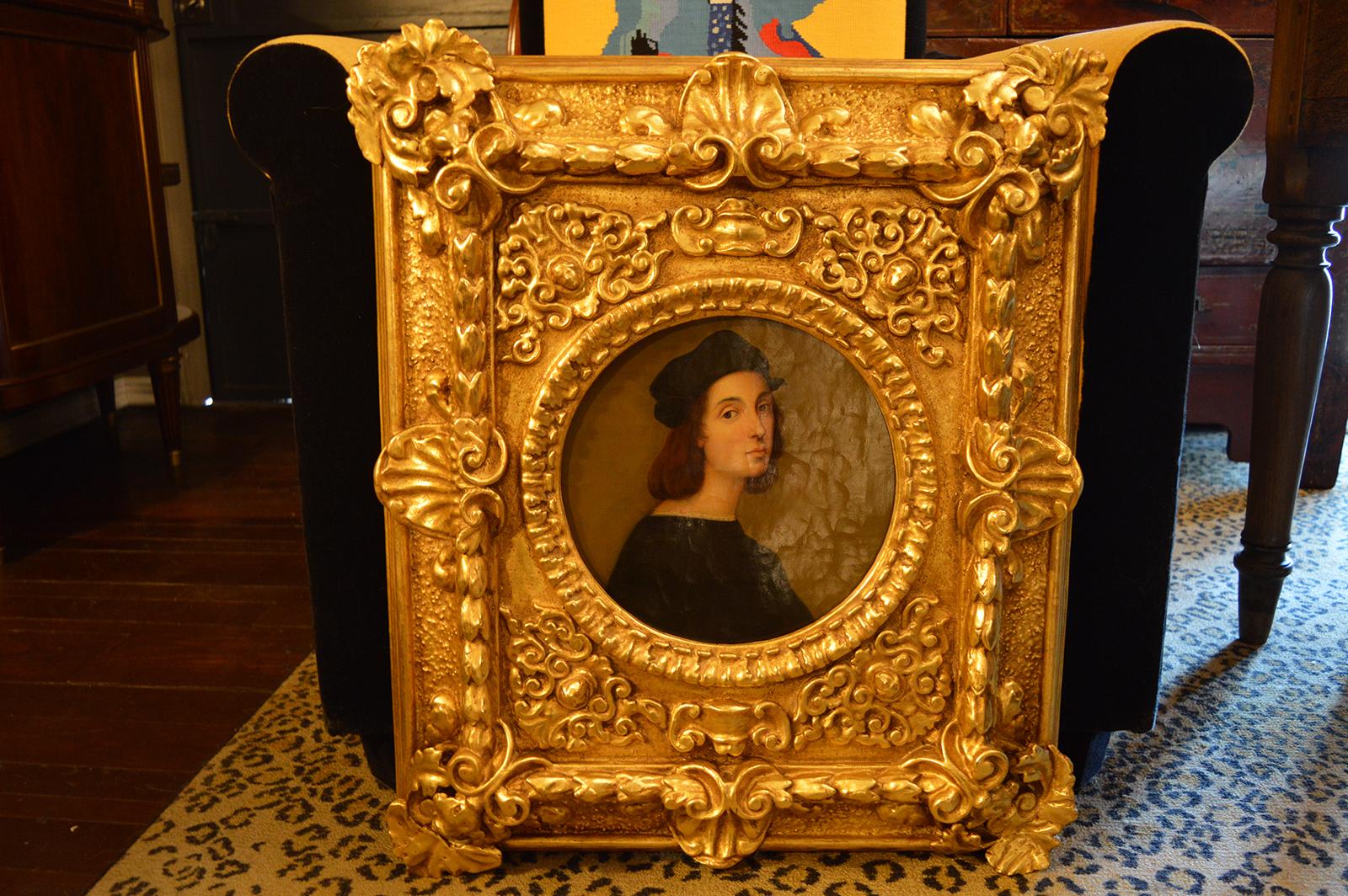 Pair of antique 18th century Old Master paintings. Restoration, cleaning to painting. Newly gold leafed in 22-karat gold.