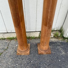 Pair of Antique 19th Century Architectural Doric Turned Wooden Columns