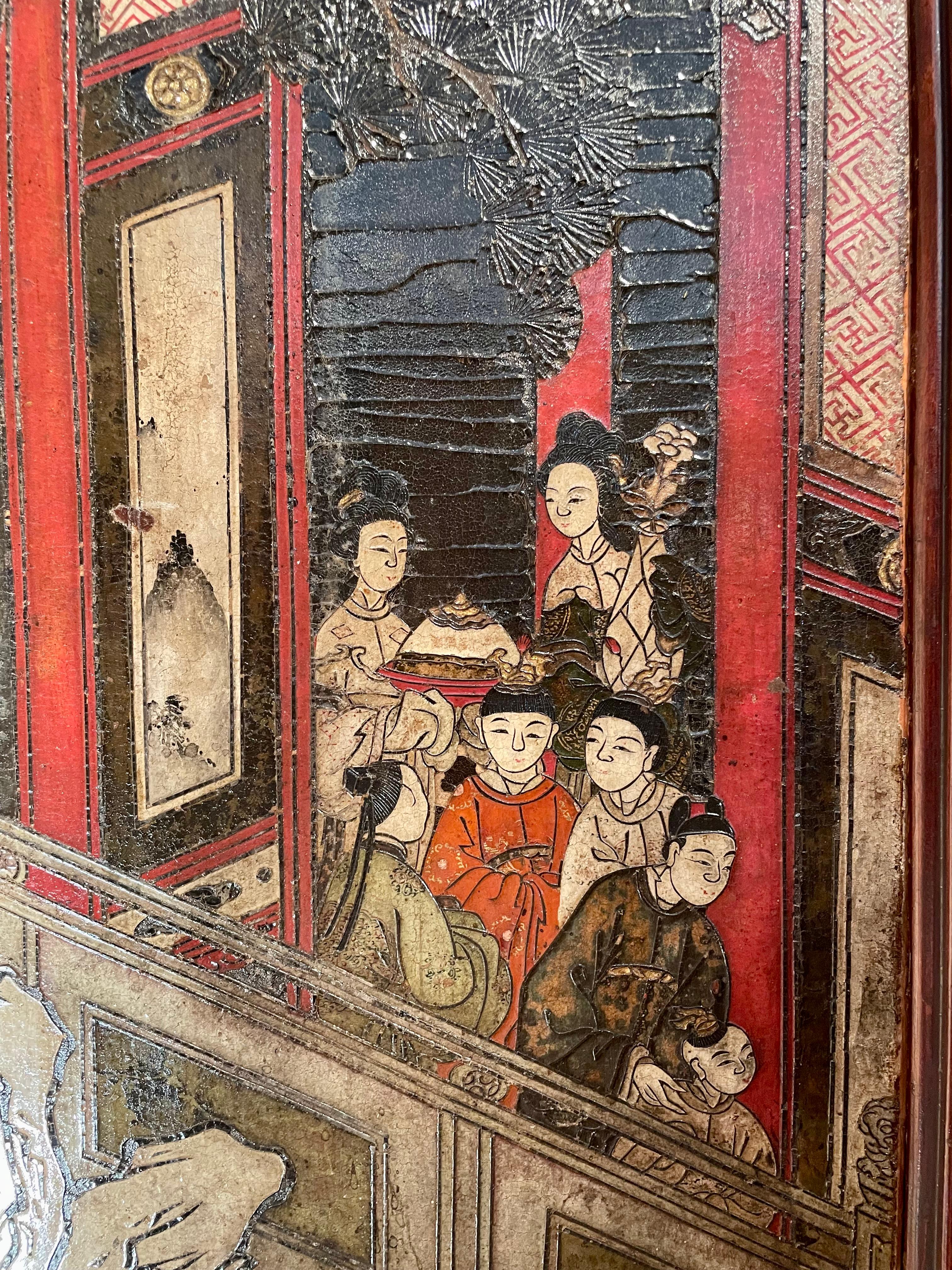 Wood Pair of Antique 19th Century Chinese Coromandel Panels 