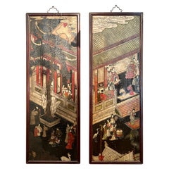 Pair of Antique 19th Century Chinese Coromandel Panels