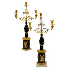 Paire de chandeliers anciens de style Régence anglaise du 19e siècle
