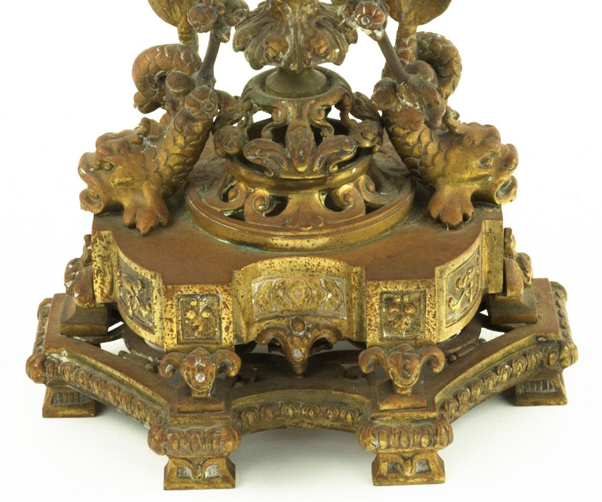 Pair of Antique 19th Century European Gilt Bronze Perfume or Incense Burners For Sale 2