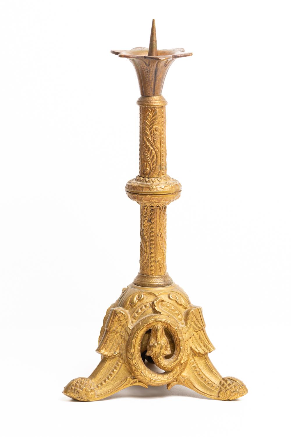 Antike französische Messing-Kerzenständer aus dem 19. Jahrhundert  im Angebot 5