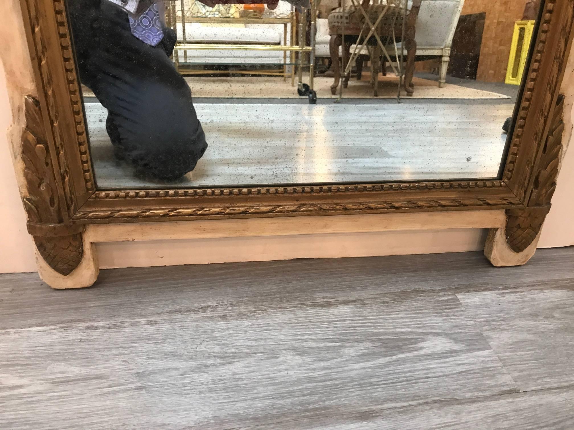 Pair of Antique 19th Century French Parcel-Gilt Mirrors 1
