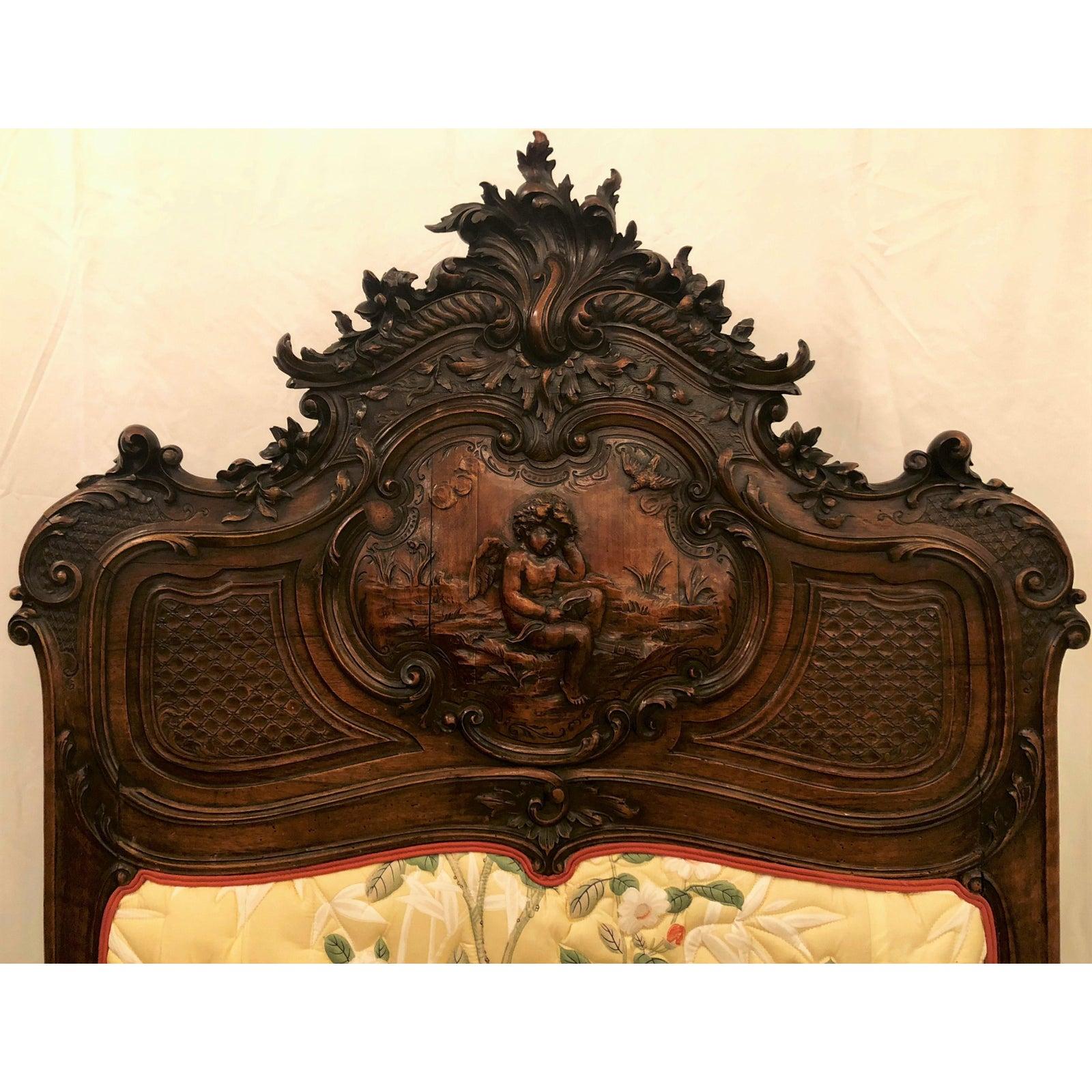 Pair of Antique 19th Century French Walnut Beds 1