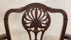 Pair of Antique 19th Century Hand Carved Mahogany Chairs